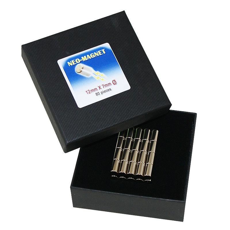 Magnete al Neodimio - Cilindro mm 12 x 7 (confezione da 80 pezzi)